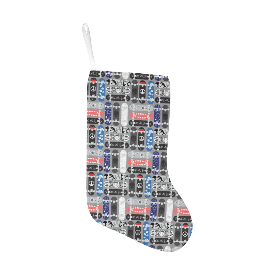 Skate Board Pattern Print Design 04 Christmas Stocking