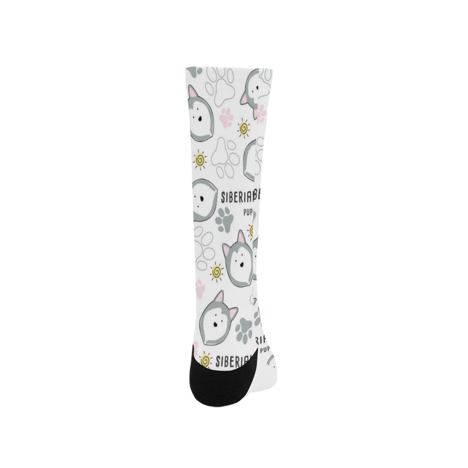 Siberian Husky design pattern Crew Socks