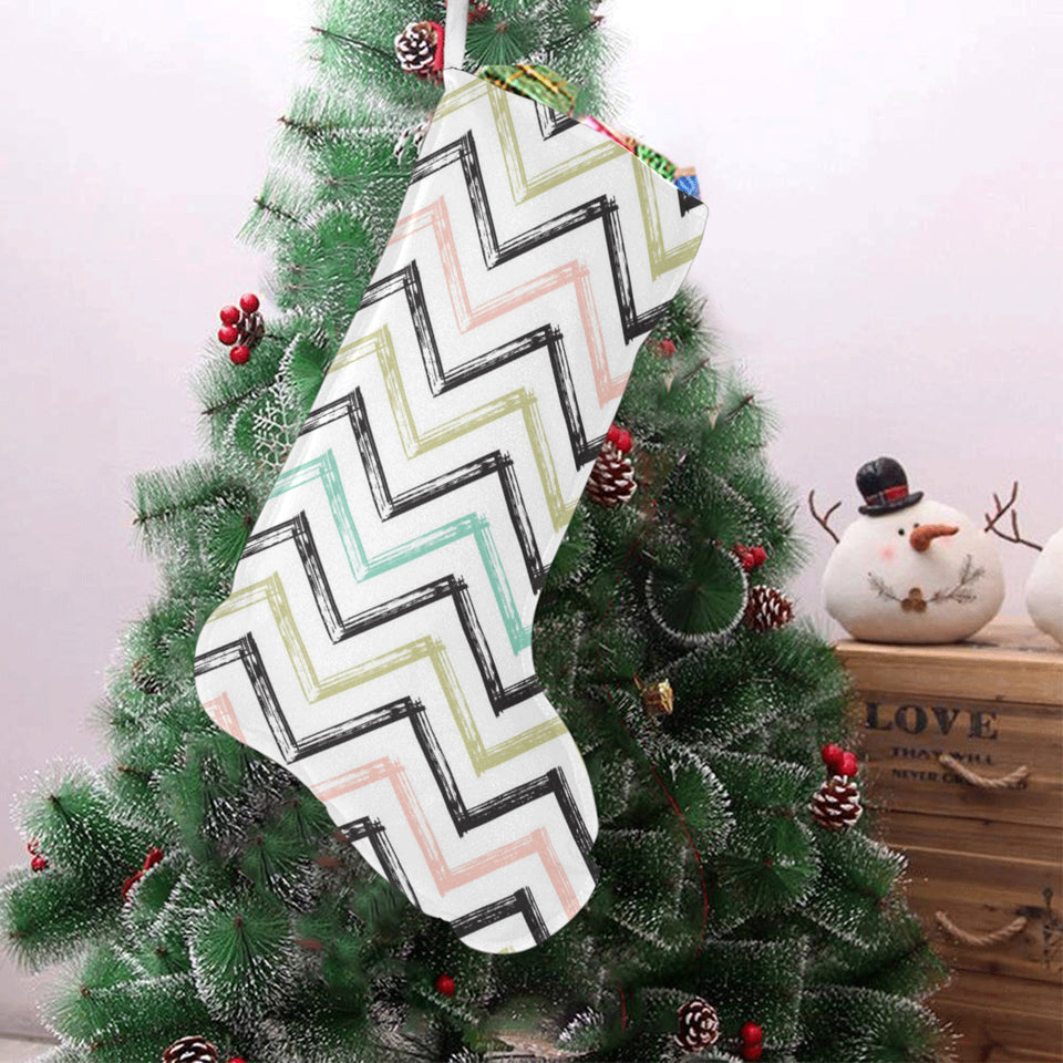 zigzag chevron paint pattern Christmas Stocking