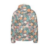Gear Pattern Print Design 05 Kids' Boys' Girls' Padded Hooded Jacket