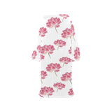 Pink lotus waterlily pattern Blanket Robe with Sleeves