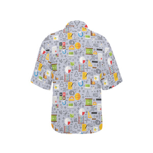 Math Pattern Print Design 04 Women's All Over Print Hawaiian Shirt