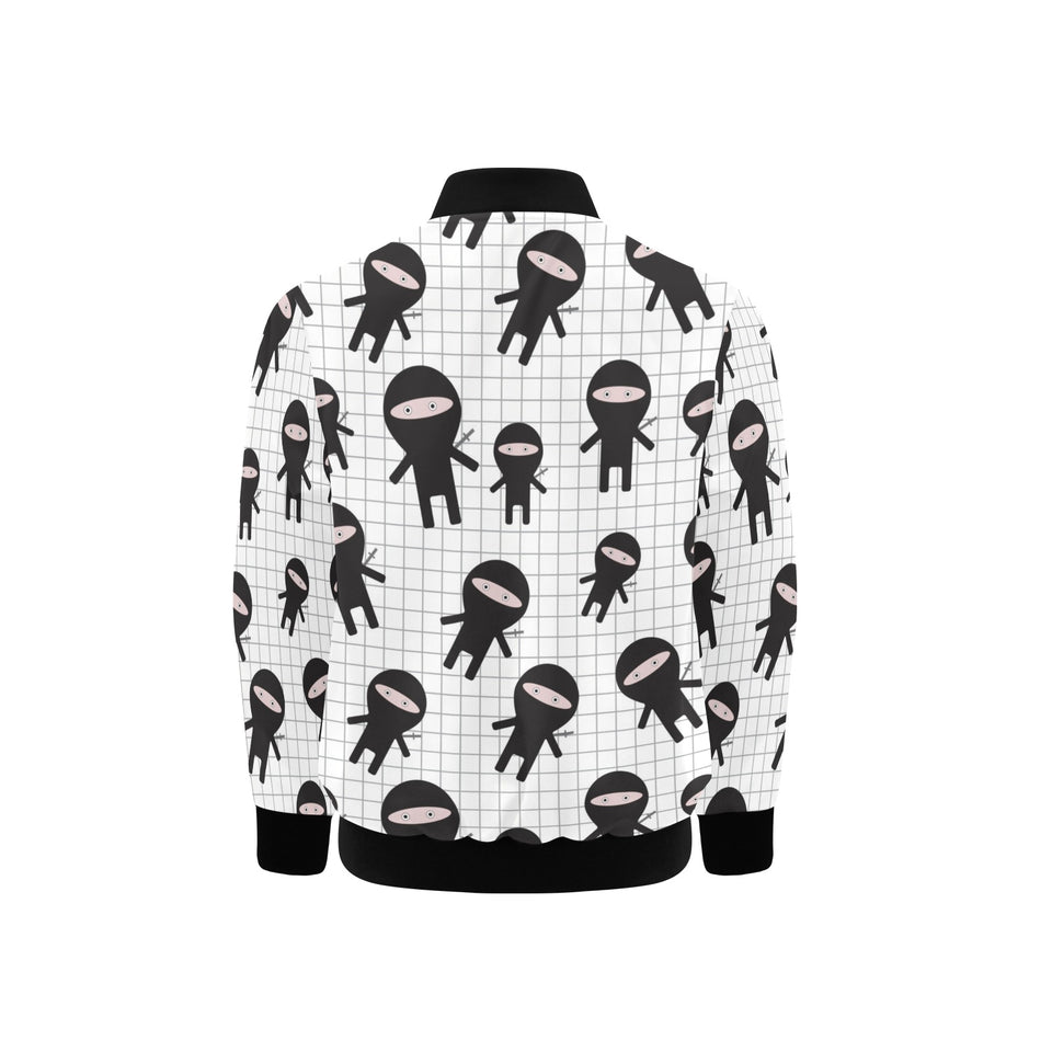Ninja pattern plaid background Kids' Boys' Girls' Bomber Jacket