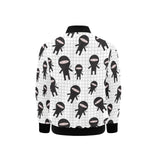 Ninja pattern plaid background Kids' Boys' Girls' Bomber Jacket
