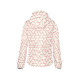 peanuts texture pattern Women's Padded Hooded Jacket