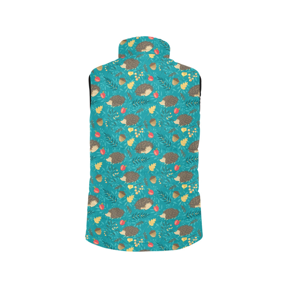 Hedgehog Pattern Print Design 01 Women's Padded Vest