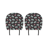 Camera Pattern Print Design 04 Car Headrest Cover