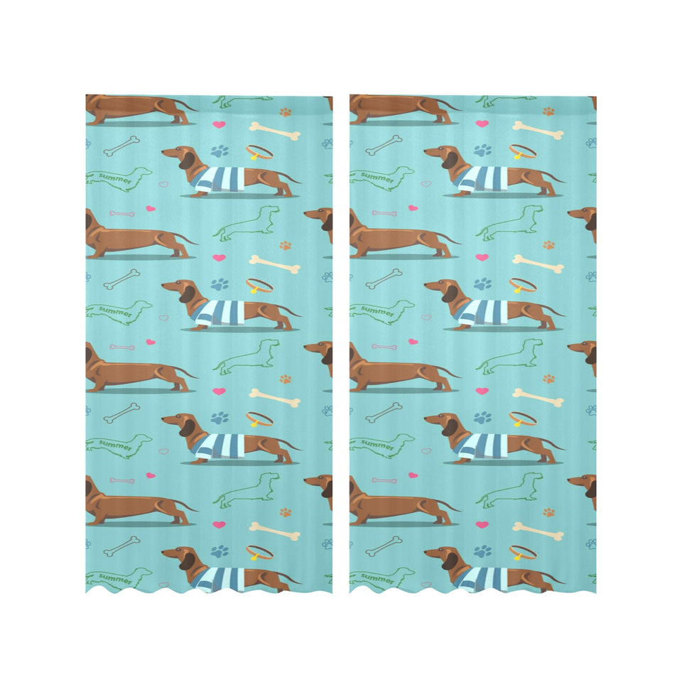 Dachshund decorative background Gauze Curtain