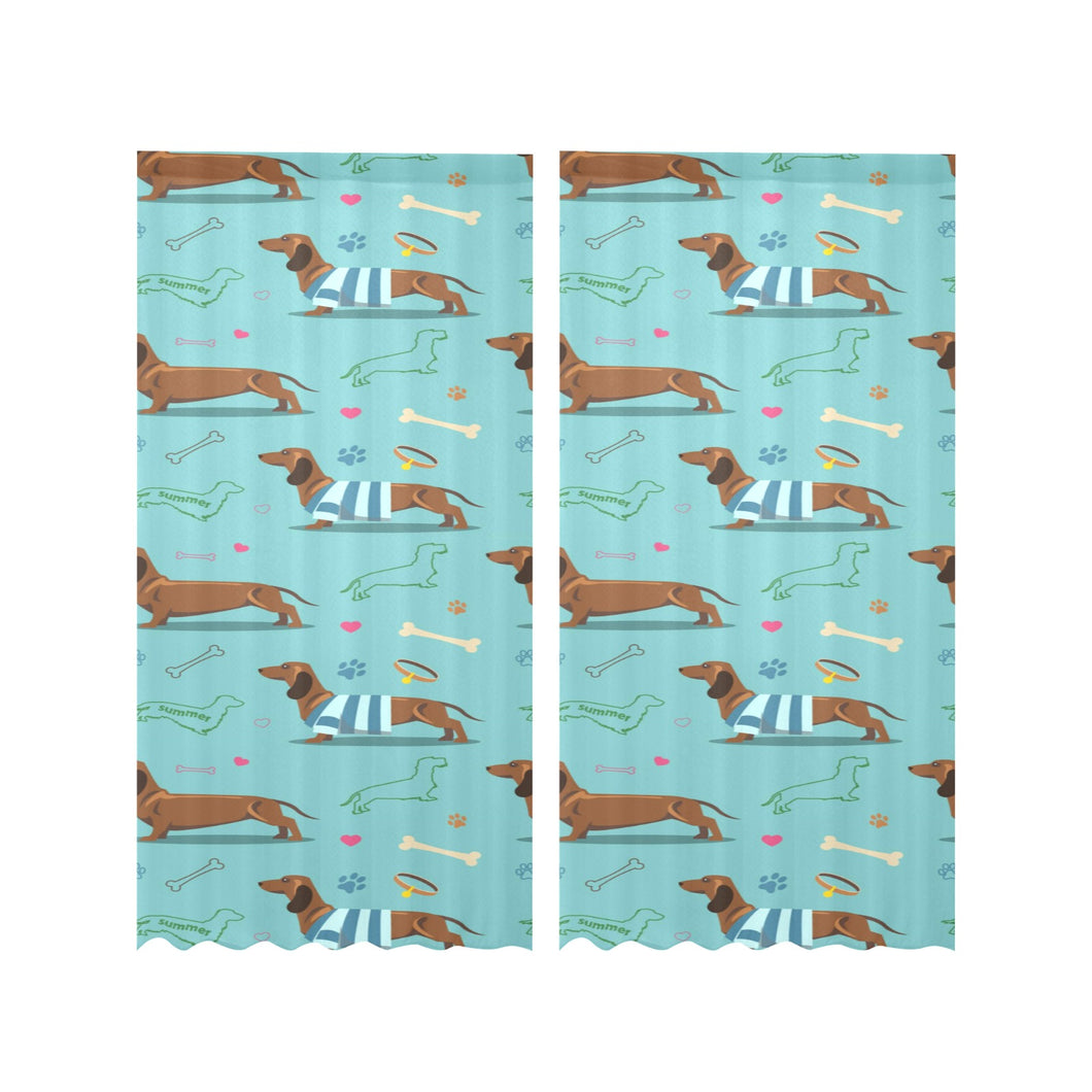 Dachshund decorative background Gauze Curtain