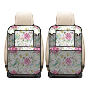 Hand drawn butterfly rose Car Seat Back Organizer