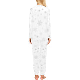 Snowflake pattern white background Women's All Over Print Pajama Set