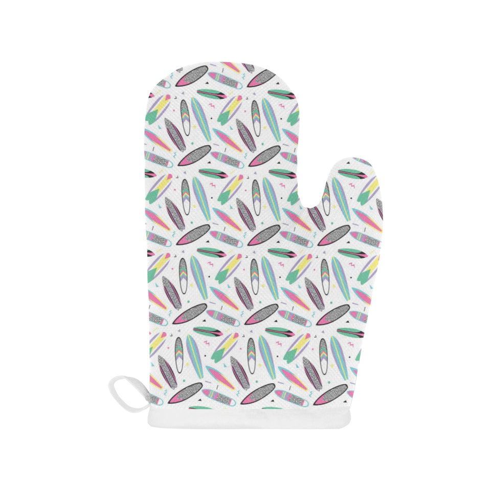 Surfboard Pattern Print Design 04 Heat Resistant Oven Mitts