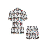 Cute ninja design pattern Women's V-Neck Short Pajama Set