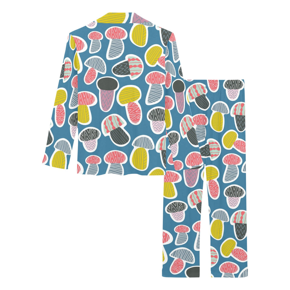 Colorful mushroom design pattern Women's Long Pajama Set