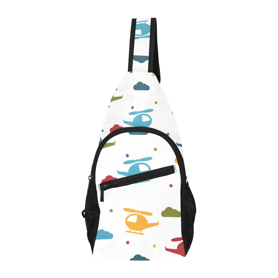 Colorful helicopter pattern All Over Print Chest Bag