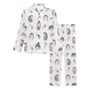 Hedgehog Pattern Print Design 02 Men's Long Pajama Set