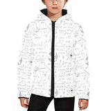 Math Pattern Print Design 03 Kids' Boys' Girls' Padded Hooded Jacket