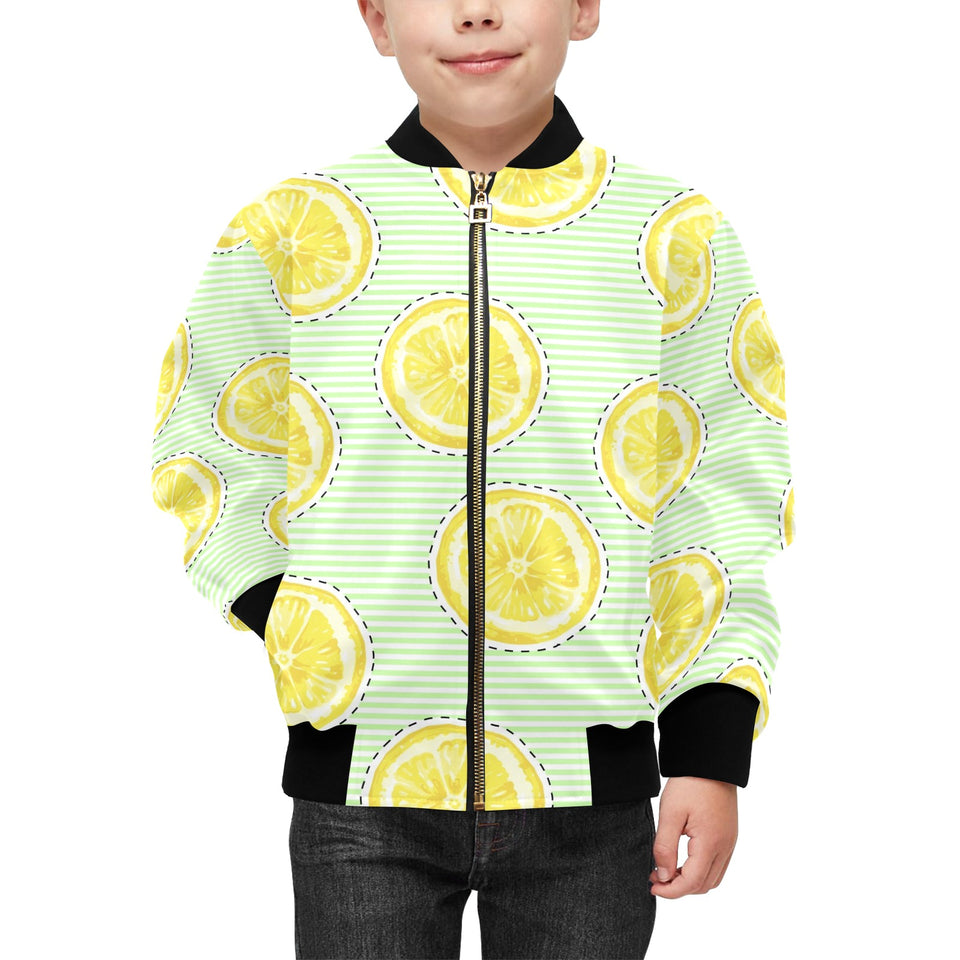 slice of lemon pattern Kids' Boys' Girls' Bomber Jacket