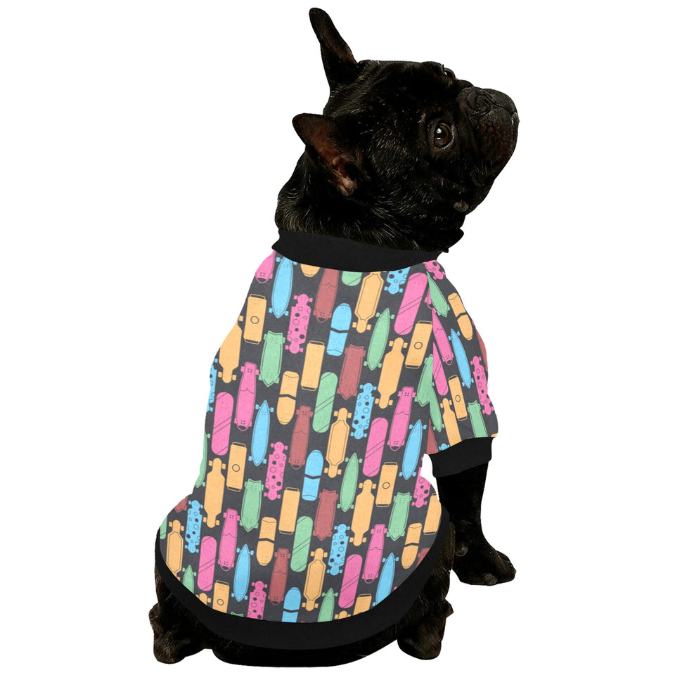 Skate Board Pattern Print Design 02 All Over Print Pet Dog Round Neck Fuzzy Shirt