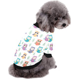 Cute owl pattern All Over Print Pet Dog Round Neck Fuzzy Shirt
