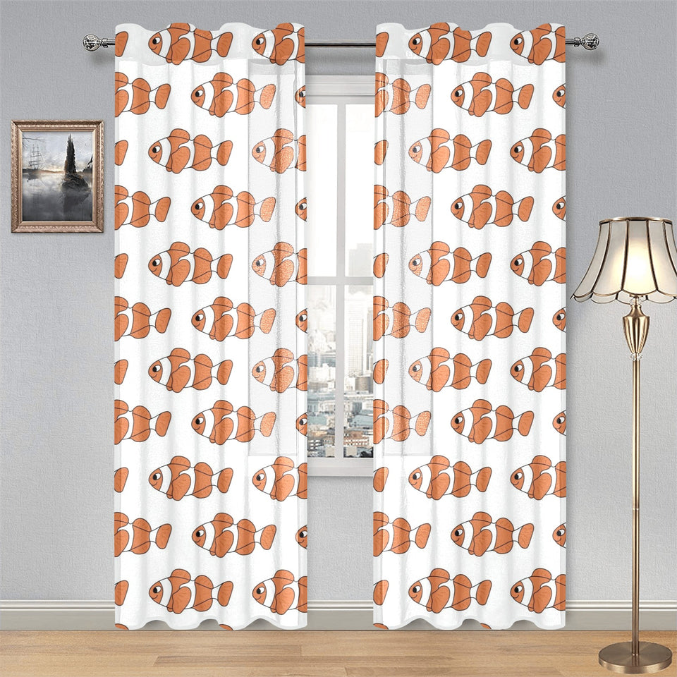 Clown Fish Pattern Print Design 05 Gauze Curtain