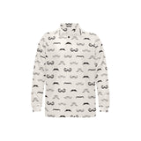 Mustache Beard Pattern Print Design 05 Men's Long Sleeve Polo Shirt