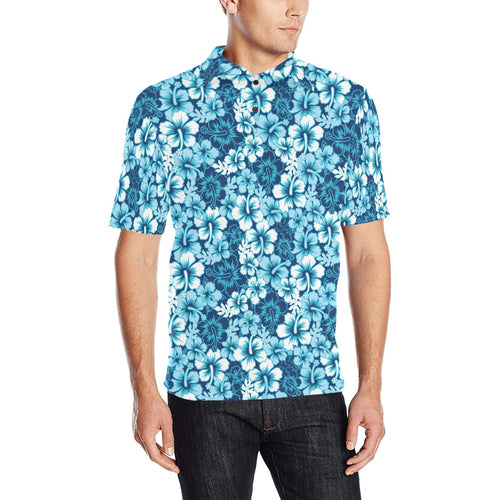 Hibiscus Pattern Print Design 03 Men's All Over Print Polo Shirt