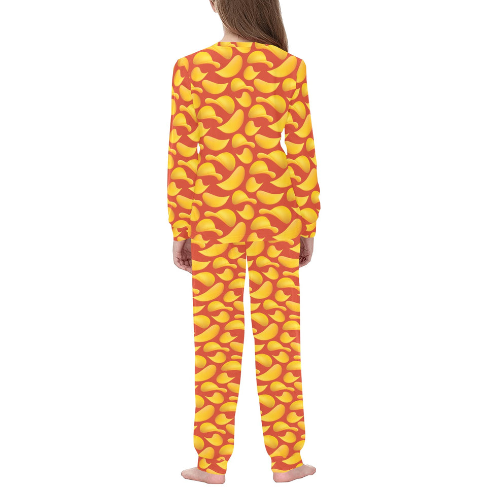 Potato Chips Pattern Print Design 05 Kids' Boys' Girls' All Over Print Pajama Set