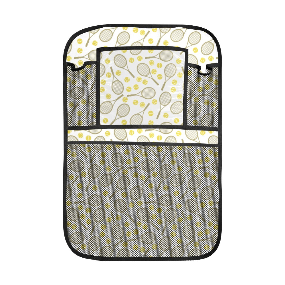 Tennis Pattern Print Design 02 Car Seat Back Organizer