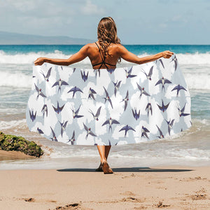 Swallow Pattern Print Design 05 Beach Towel