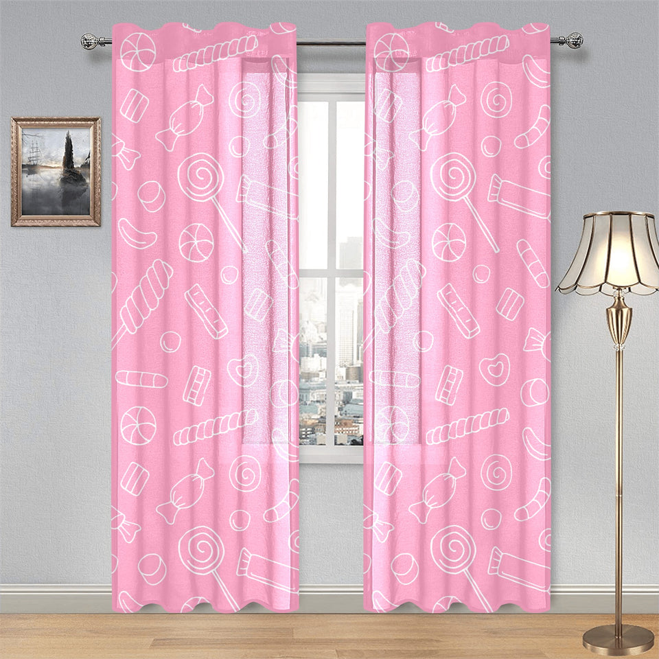 Sweet candy pink background Gauze Curtain