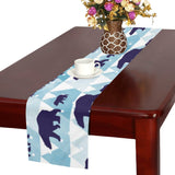 polar bear winter snow pattern Table Runner