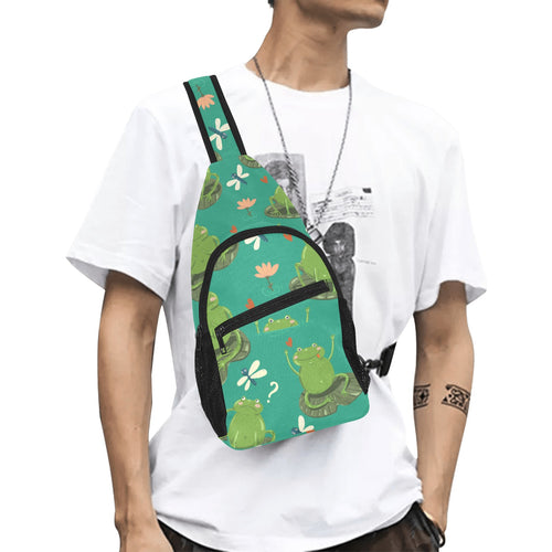 Cute frog dragonfly design pattern All Over Print Chest Bag