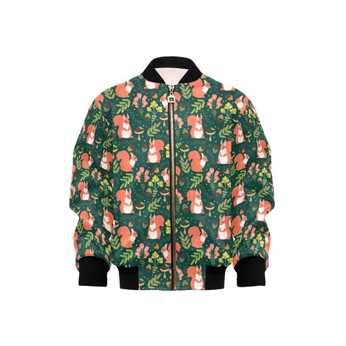 Squirrel Pattern Print Design 03 Kids' Boys' Girls' Bomber Jacket