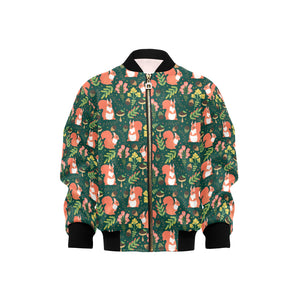 Squirrel Pattern Print Design 03 Kids' Boys' Girls' Bomber Jacket