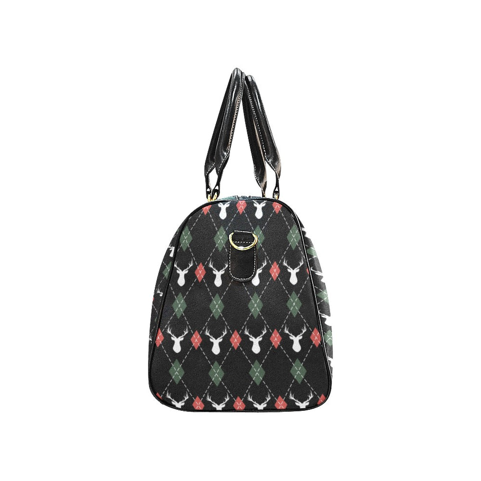 Deer Christmas new year pattern argyle Travel Bag