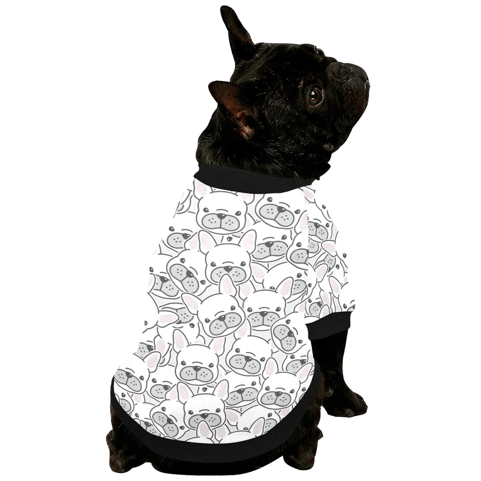 Cute french bulldog head pattern All Over Print Pet Dog Round Neck Fuzzy Shirt