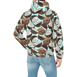 Coconut Pattern Print Design 03 Men's Padded Hooded Jacket