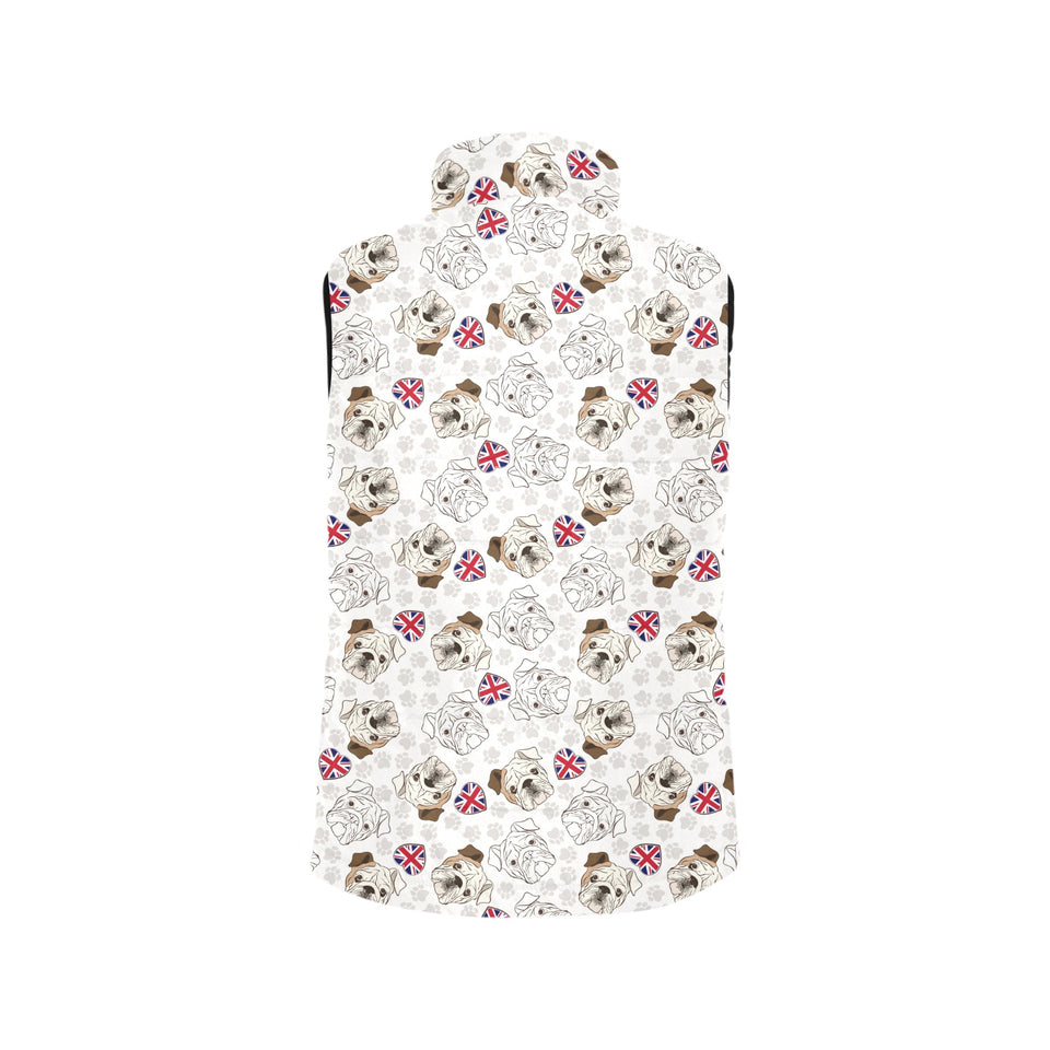 English Bulldog Pattern Print Design 01 Men's Padded Vest