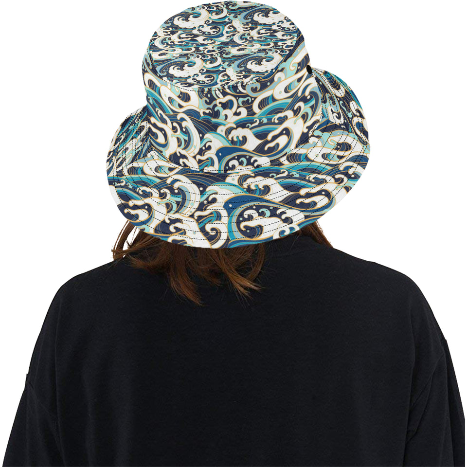 Japanese wave pattern Unisex Bucket Hat