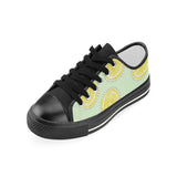 slice of lemon pattern Women's Low Top Canvas Shoes Black