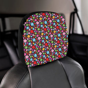 Tea pots Pattern Print Design 01 Car Headrest Cover