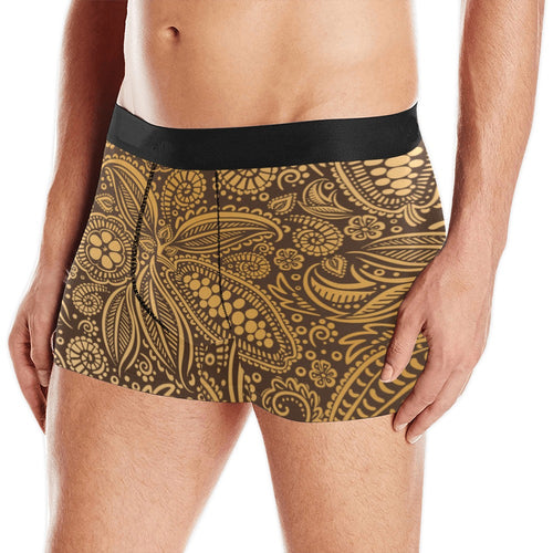 cacao beans tribal polynesian pattern background Men's All Over Print Boxer Briefs Men's Underwear