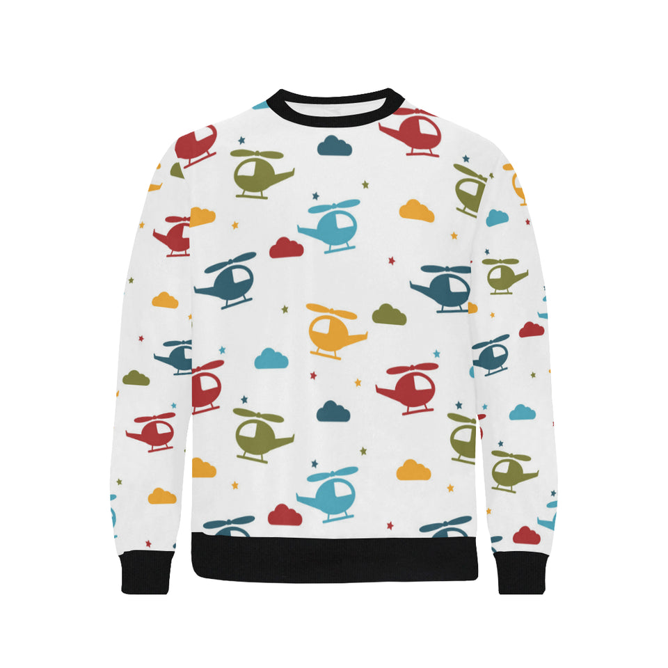 Colorful helicopter pattern Men's Crew Neck Sweatshirt