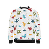Colorful helicopter pattern Men's Crew Neck Sweatshirt