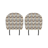 Happy pug pattern Car Headrest Cover