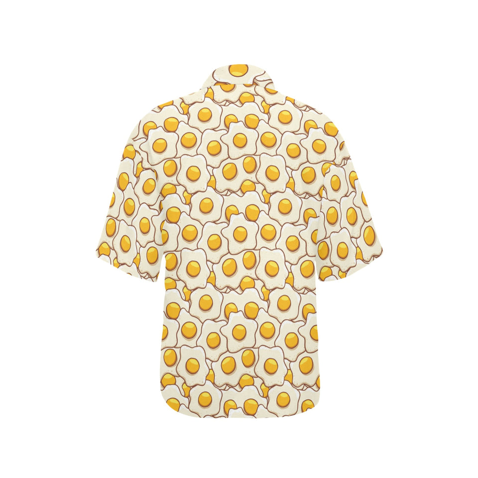 Fried Eggs Pattern Print Design 02 Women's All Over Print Hawaiian Shirt