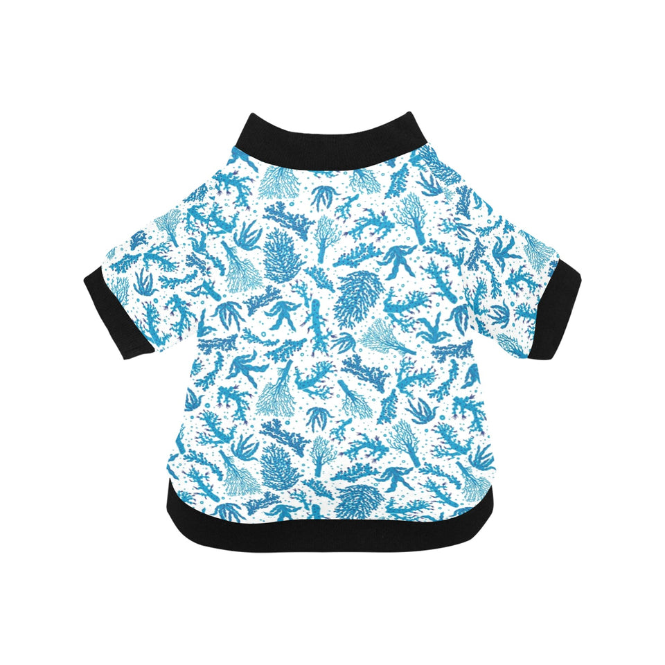 Coral Reef Pattern Print Design 01 All Over Print Pet Dog Round Neck Fuzzy Shirt