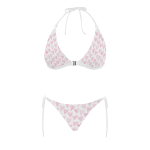 Watercolor pink heart pattern Sexy Bikinis Two-Piece Swimsuits