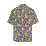 Cute yellow monkey leaves pattern Men's All Over Print Hawaiian Shirt